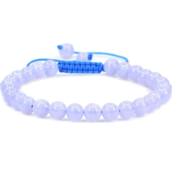 Amandastone Jewelry - Amandastones Natural Grade AA Blue Lace Agate Bracelet